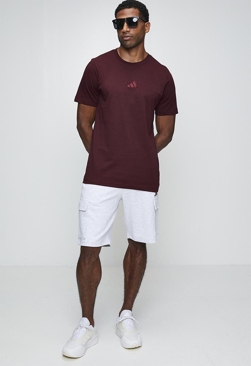 adidas Performance - Feelcozy Cargo Short  - LIGHT GREY HEATHER/black