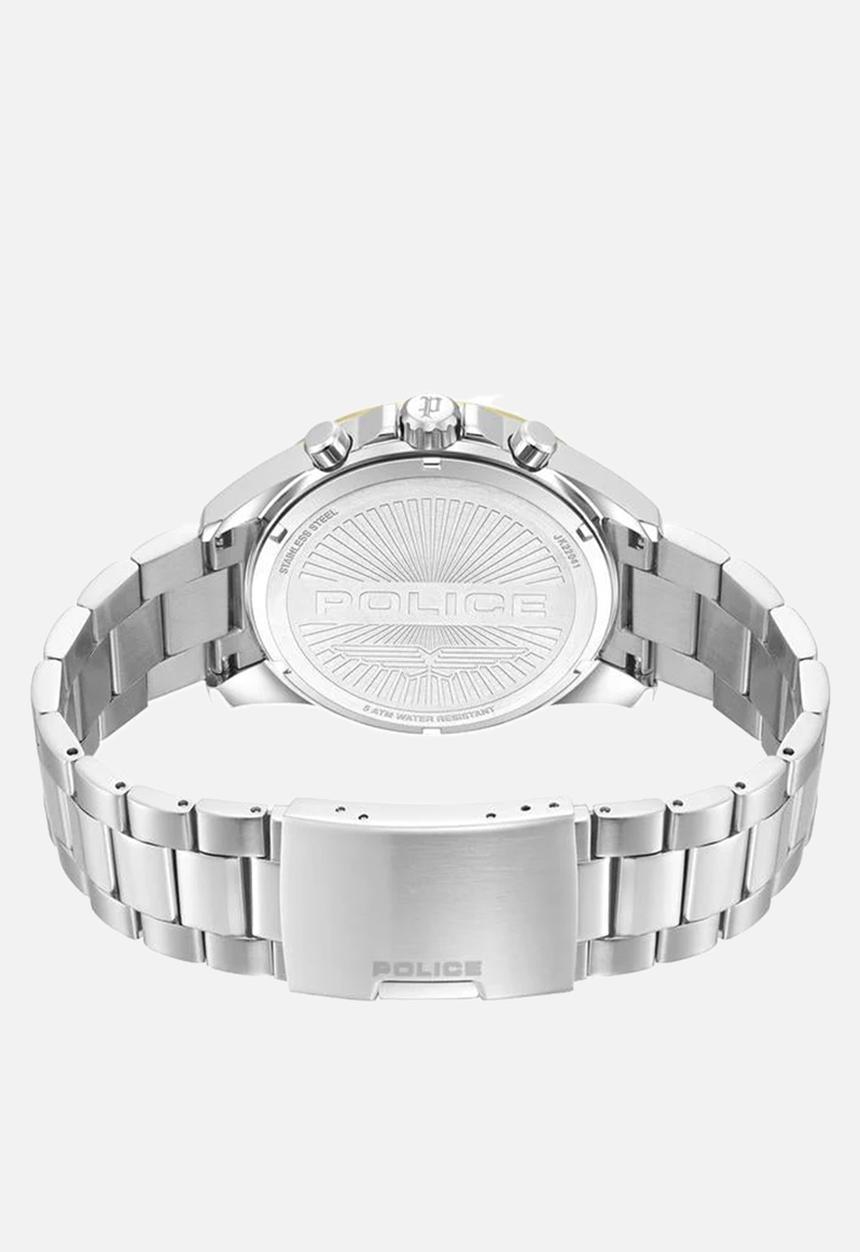 Police - Steel Case Green Dial Steel Bracelet Strap - Silver