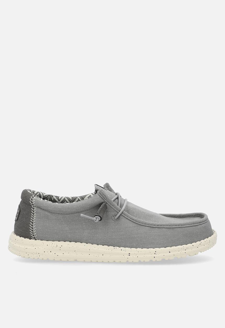 Hey Dude - Wally Stretch Canvas - Flannel Grey/Bone White