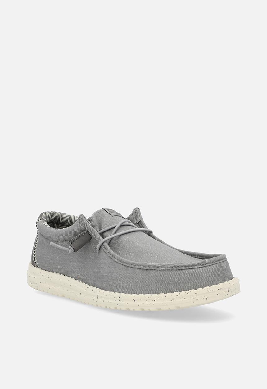 Hey Dude - Wally Stretch Canvas - Flannel Grey/Bone White
