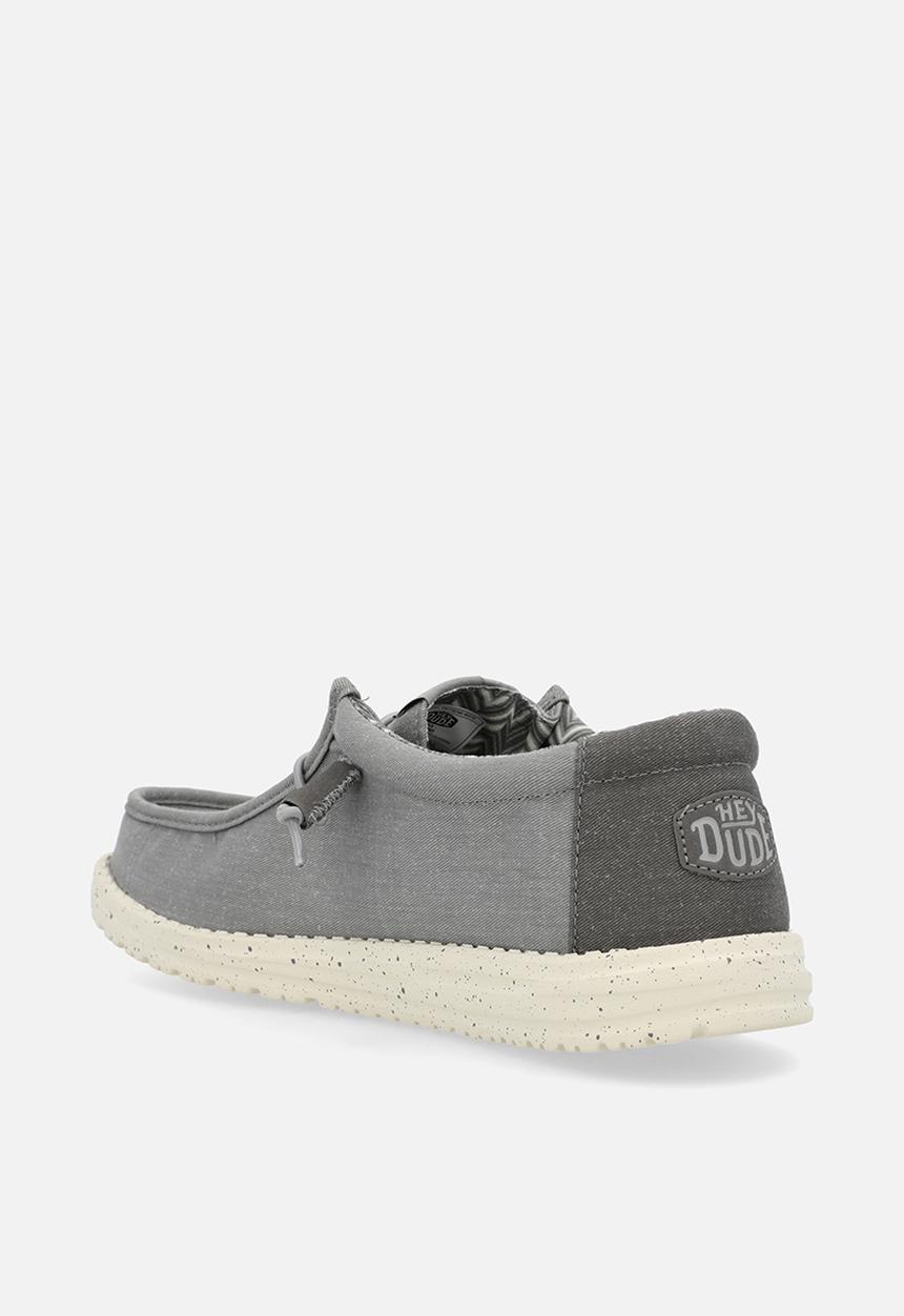 Hey Dude - Wally Stretch Canvas - Flannel Grey/Bone White