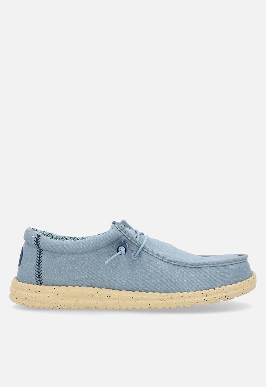 Hey Dude - Wally Stretch Canvas - Faded Denim/Boulder Tan