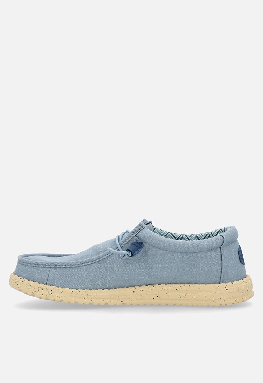 Hey Dude - Wally Stretch Canvas - Faded Denim/Boulder Tan