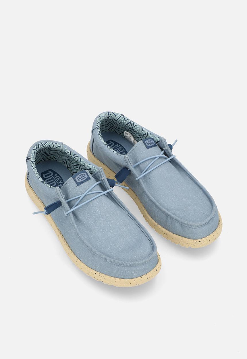 Hey Dude - Wally Stretch Canvas - Faded Denim/Boulder Tan