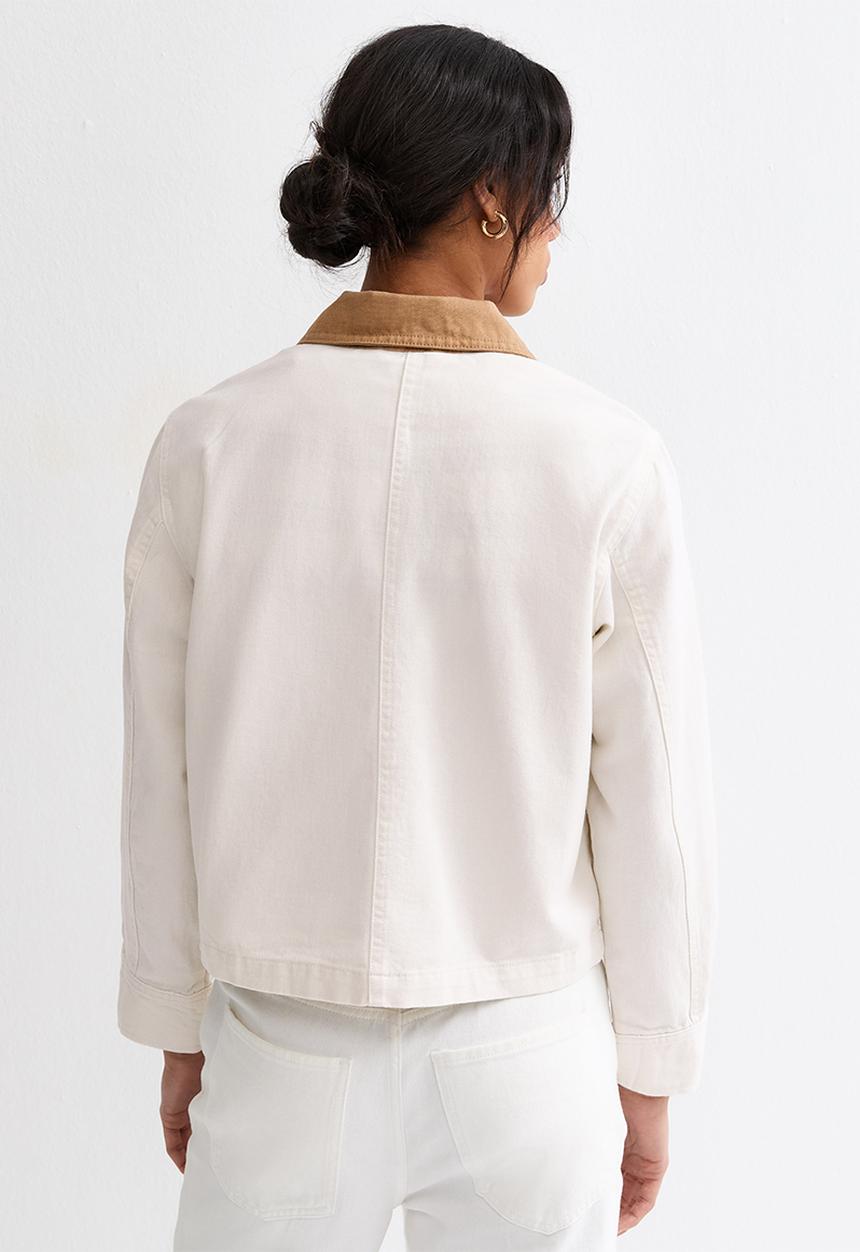 New Look - Belle cotton barn jacket - off white