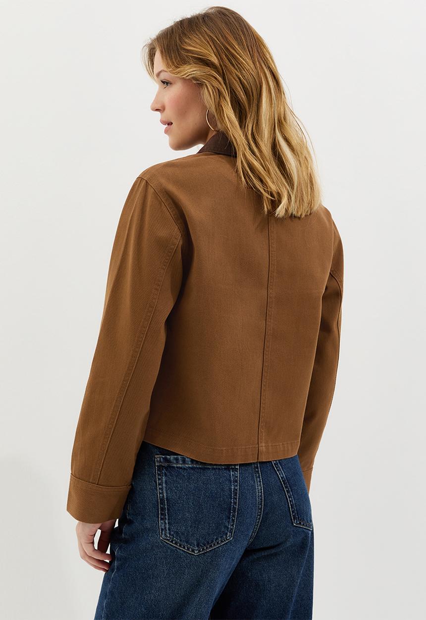 New Look - Belle cotton barn jacket - tan