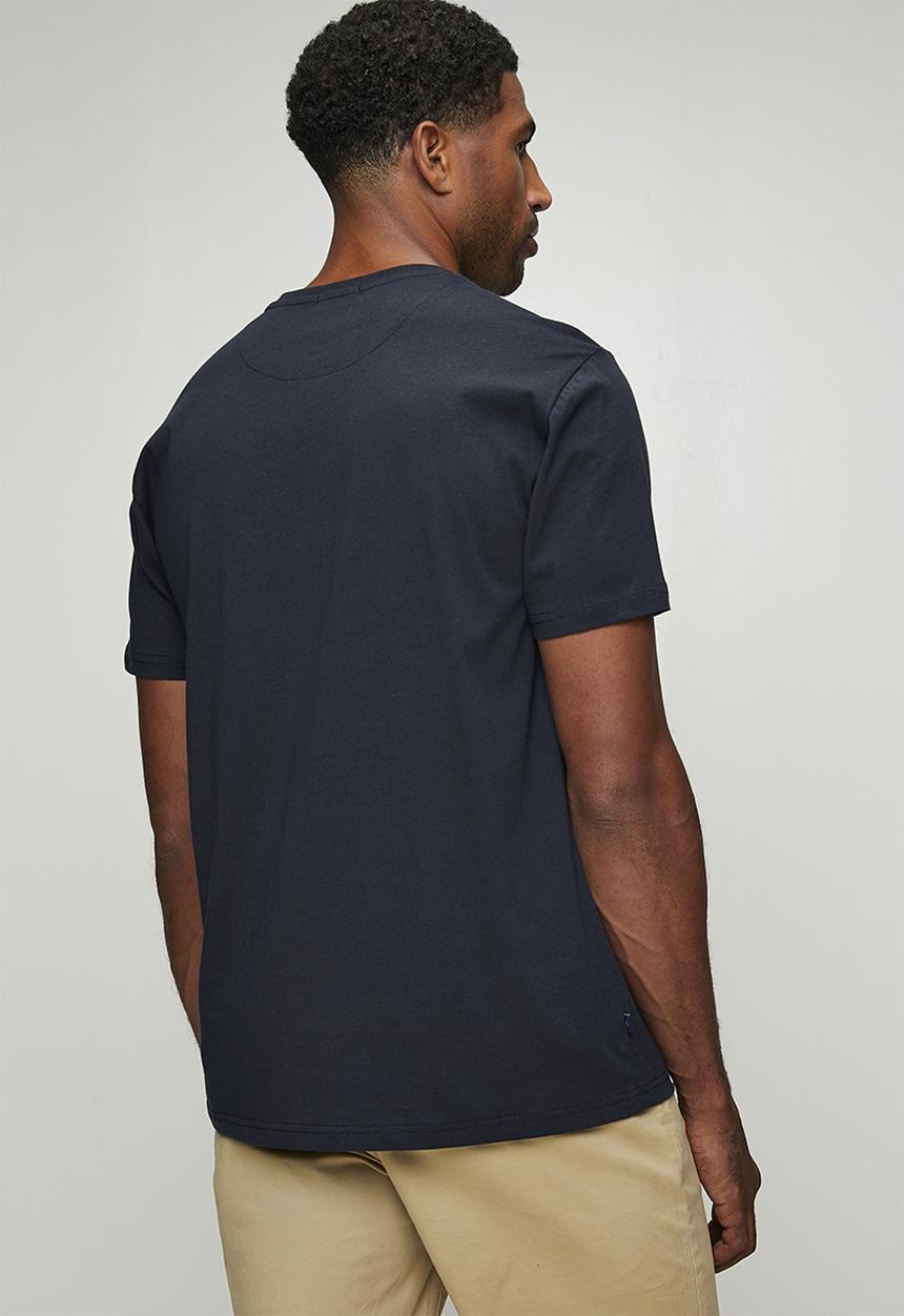 POLO - Asher Printed Stripe Short sleeve Tee - Navy