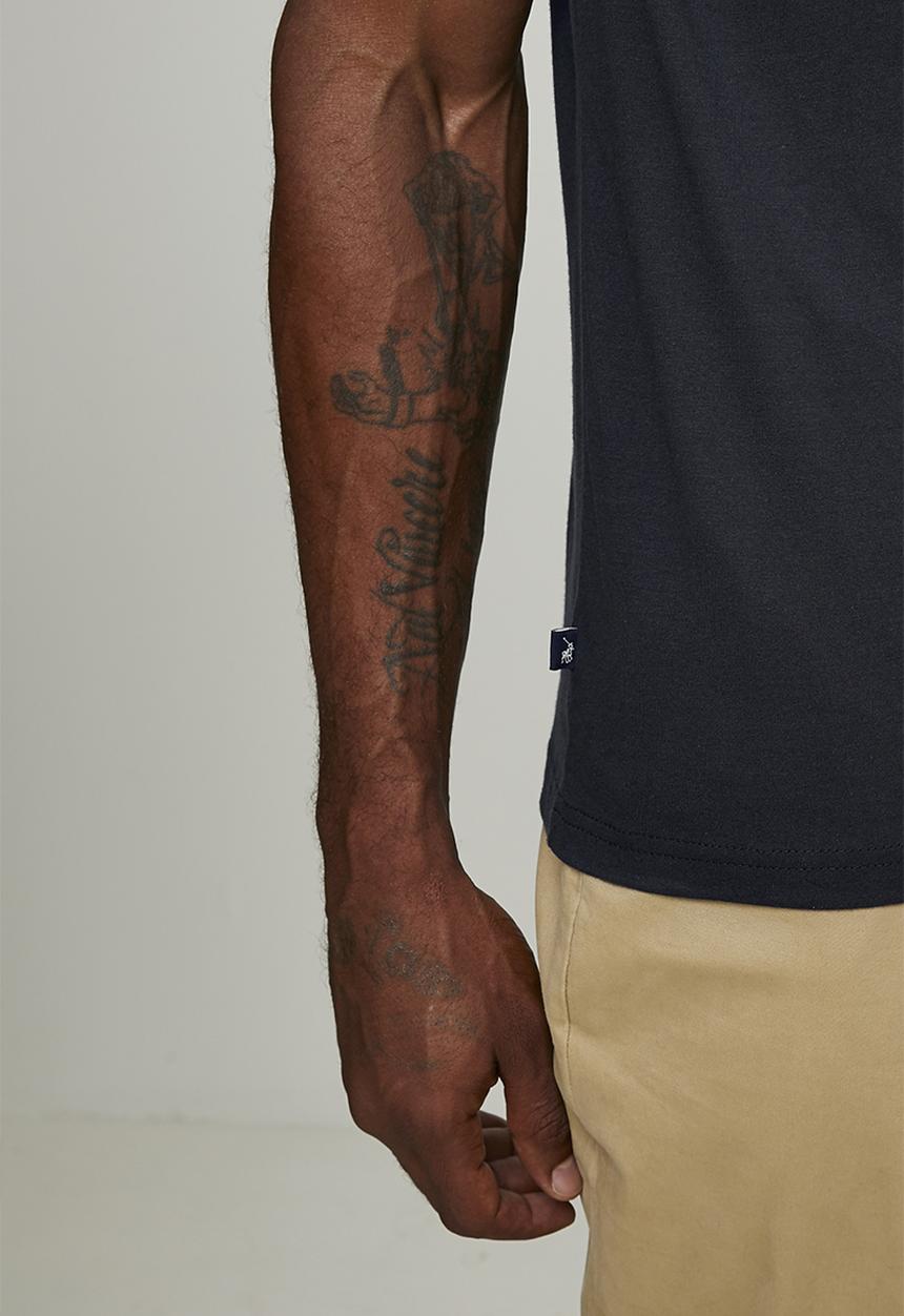 POLO - Asher Printed Stripe Short sleeve Tee - Navy