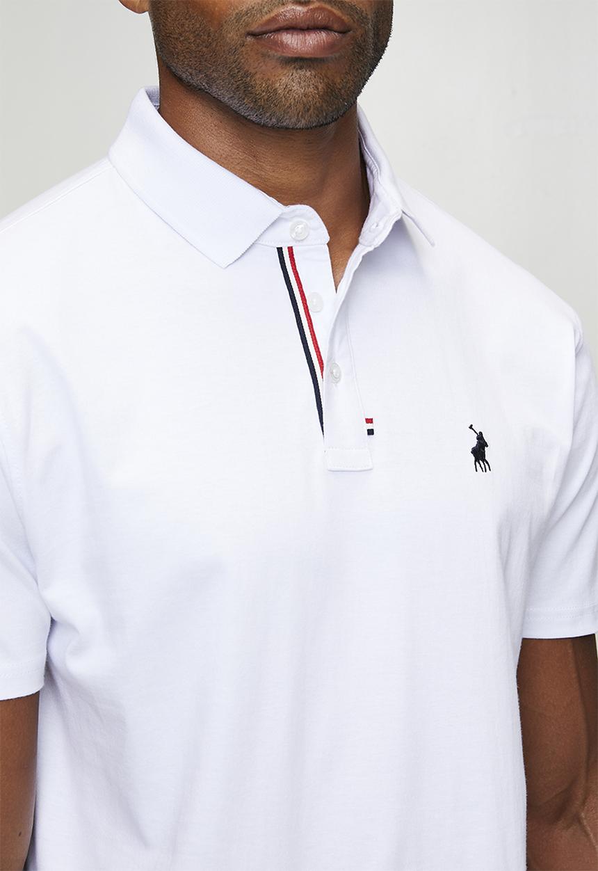 POLO - Jensen Badge Short sleeve Golfer - White
