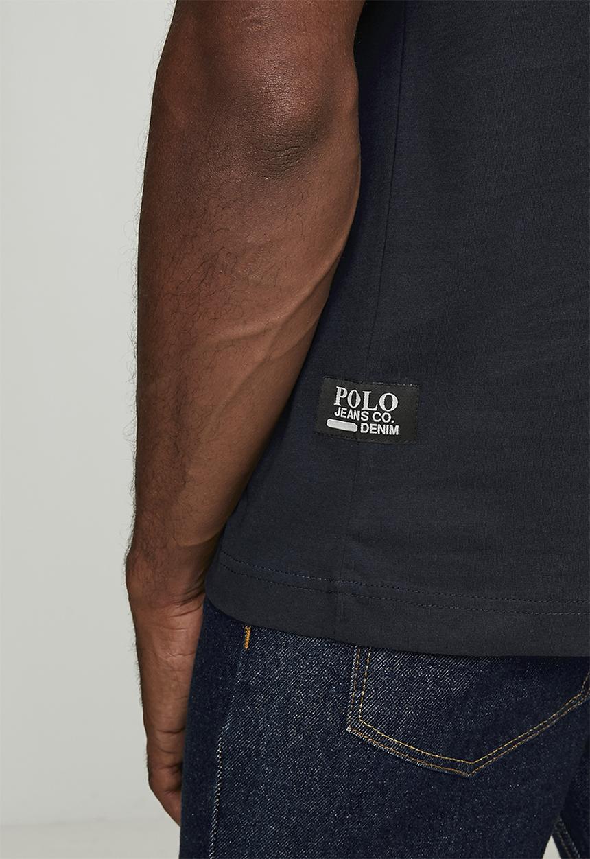 POLO - Bheki Pjc Short sleeve Stripe Logo Tee - Navy