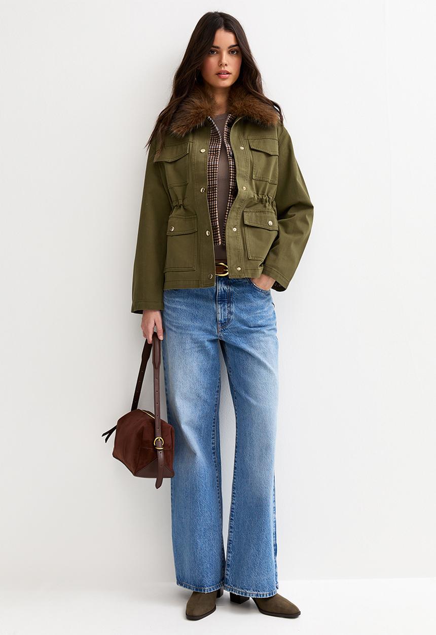 New Look - Poppy shacket - light khaki