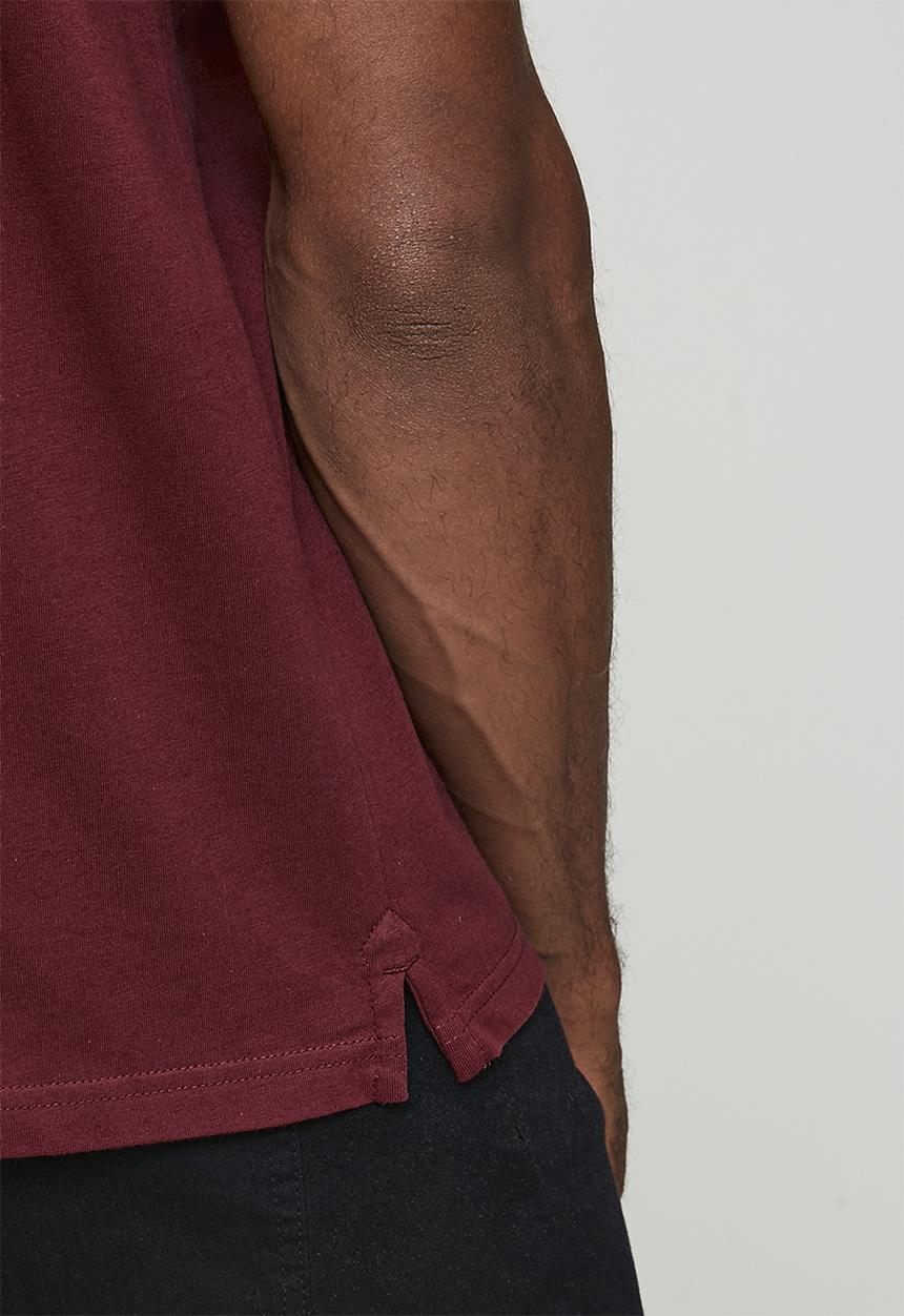 POLO - Jensen Badge Short sleeve Golfer - Burgundy