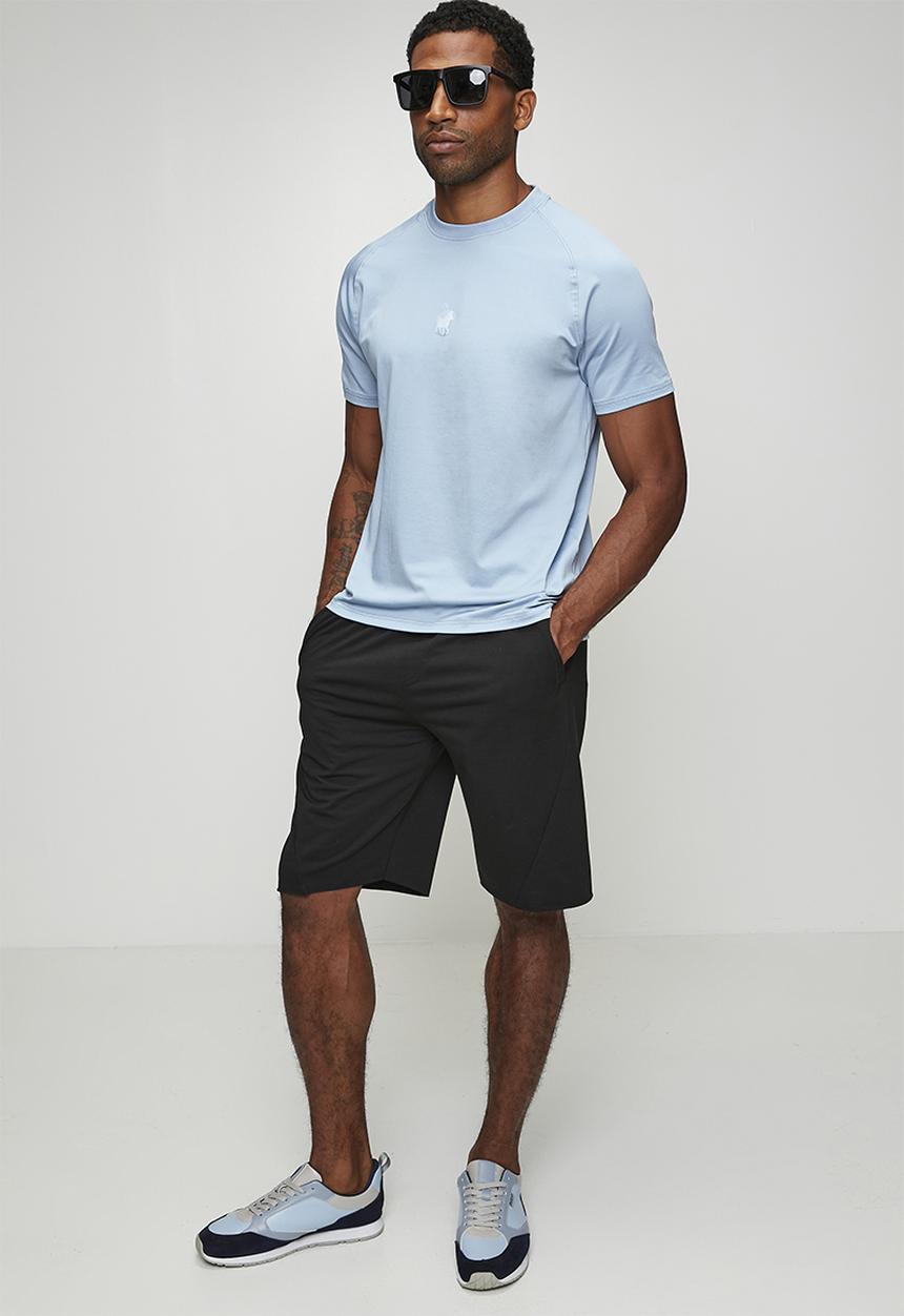 POLO - Karabo Sport Short sleeve Printed Tech Tee - Light Blue