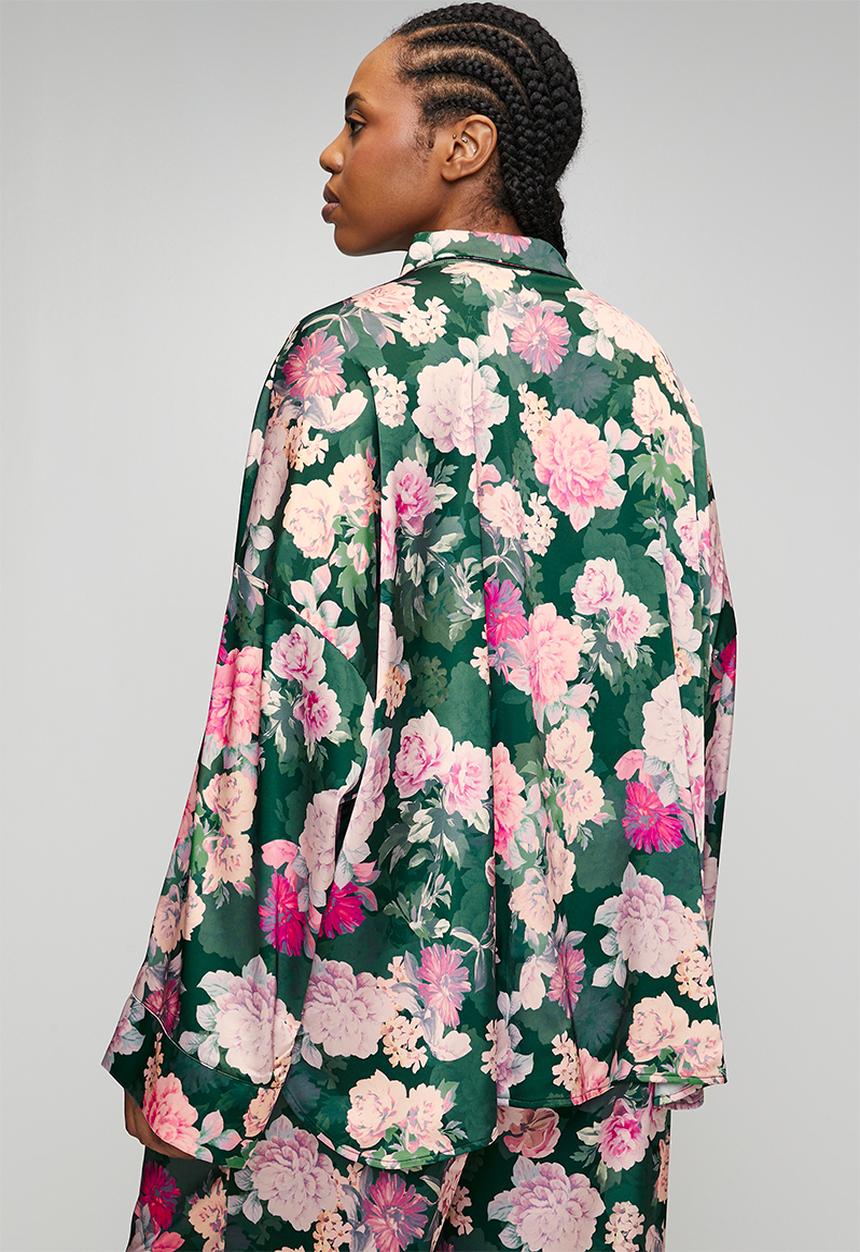 DORINA - Plus jade shirt - green print