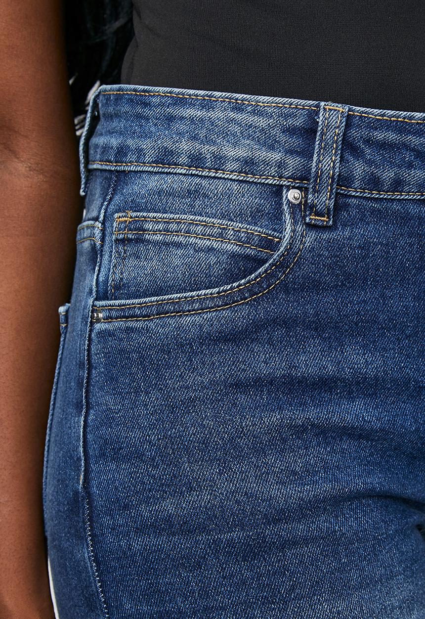 Stella Morgan - Mid waist wide leg denim jean - dark wash denim