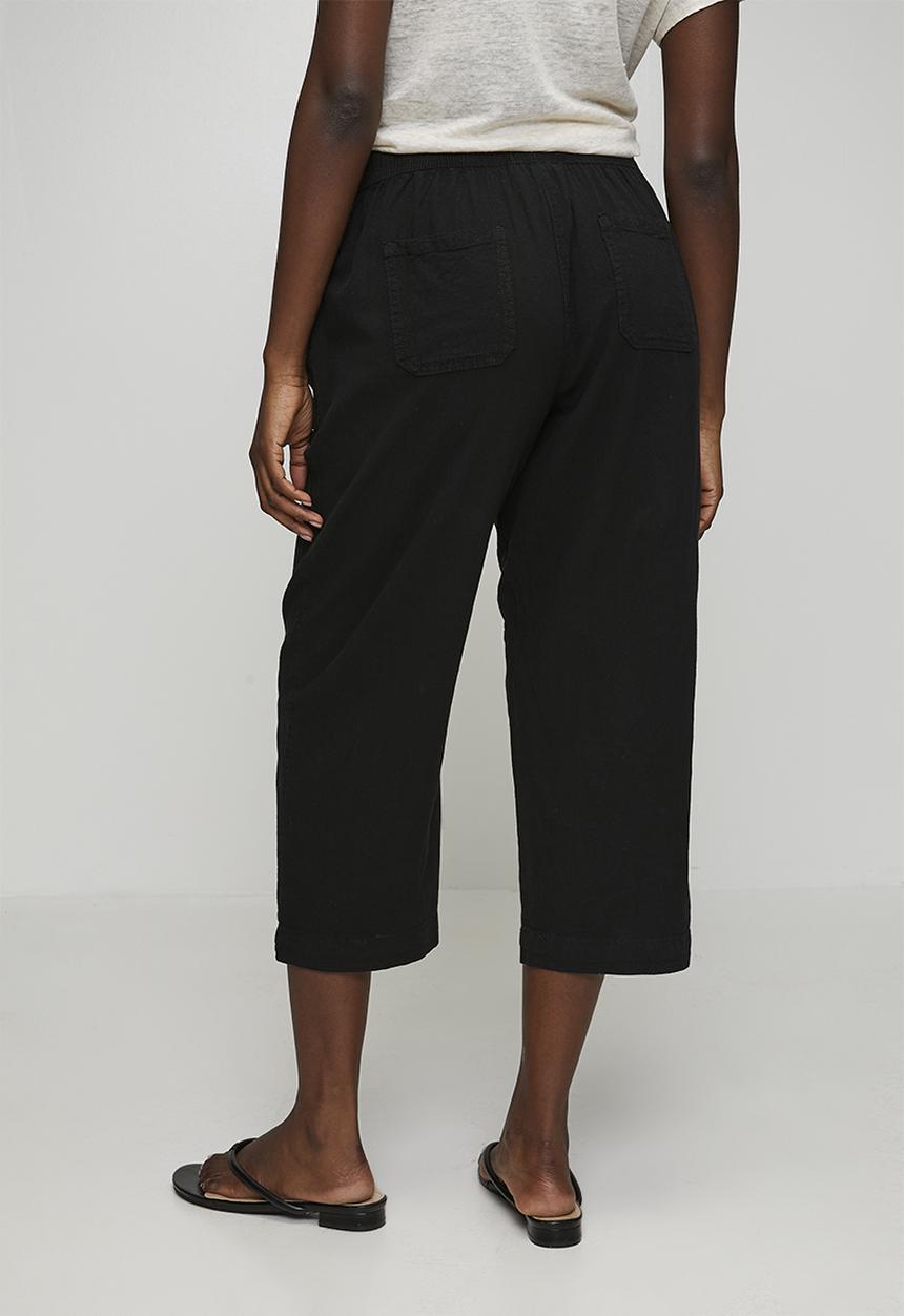 MANDI - Drawcord Easy Wearing Straight Leg Pant - Black