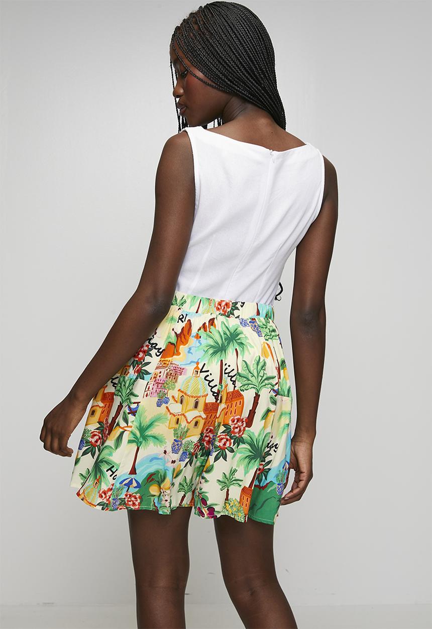 MANDI - High Waist Easy Wearing Viscose Short - Multi