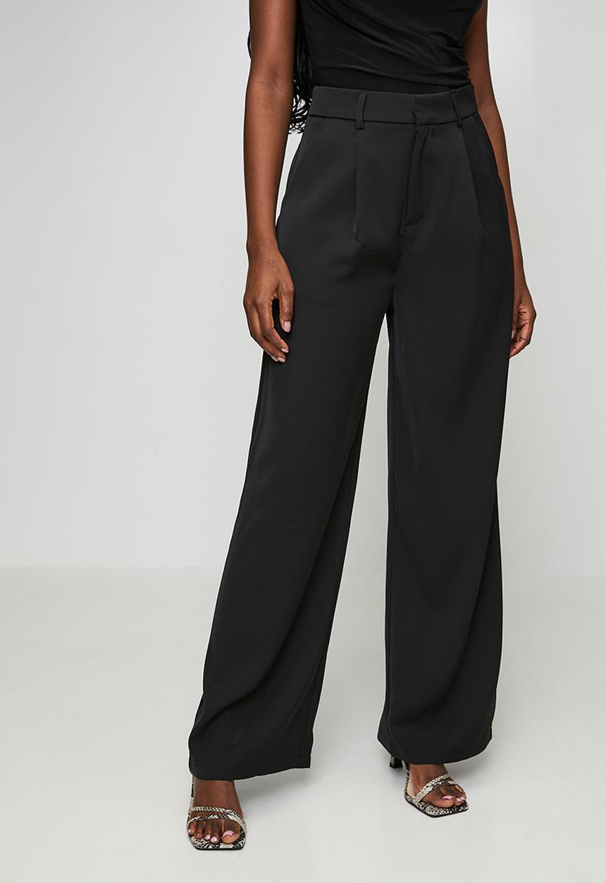 Stella Morgan - High Waisted Plain Front Suiting Trouser With Extra Length - Black