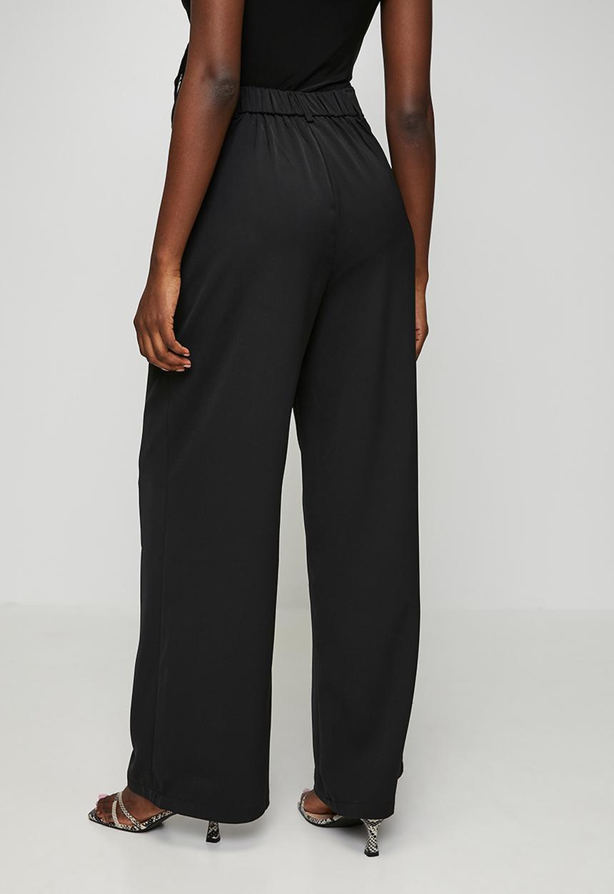 Stella Morgan - High Waisted Plain Front Suiting Trouser With Extra Length - Black