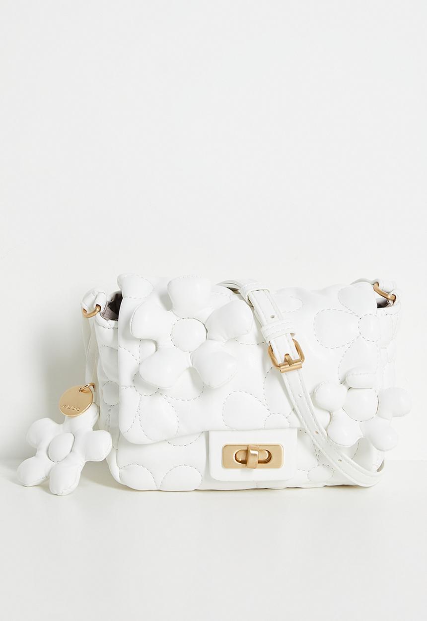 SCRE:EN ＜MINI SHOULDER BAG＞　white Flower puffy shoulder bag - white