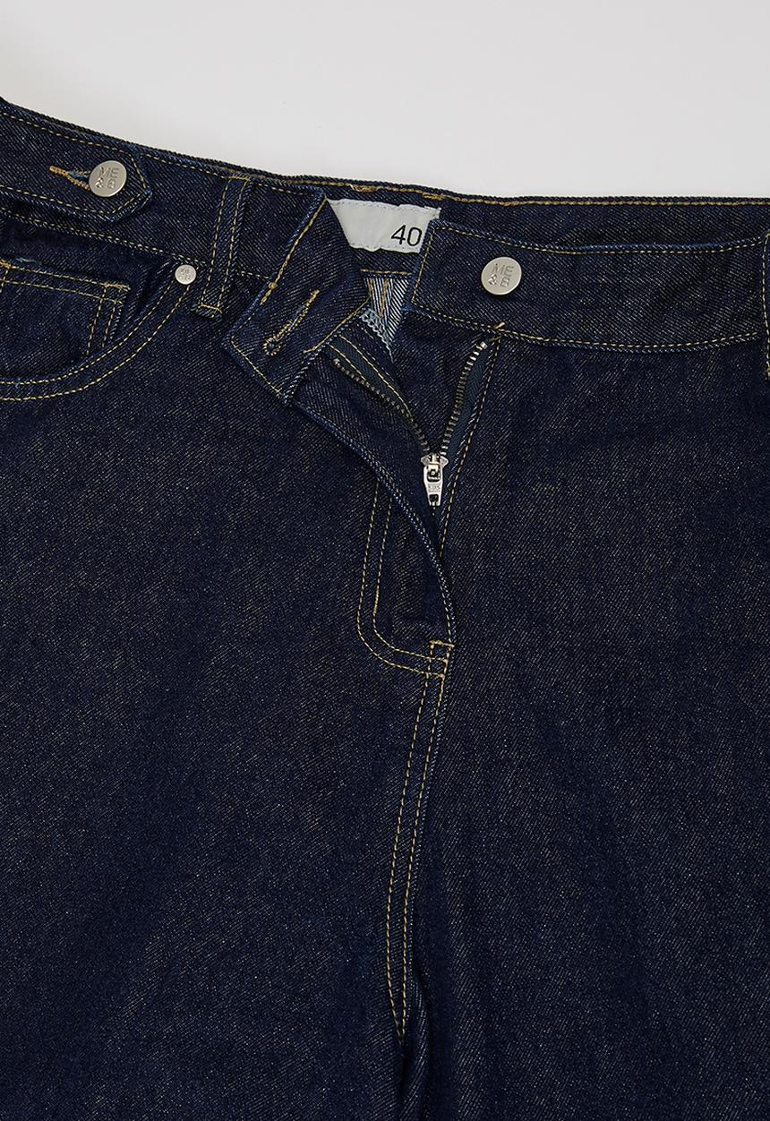 Me&B - Plus Adjustable Waist Barrel Leg Jeans - Dark Wash