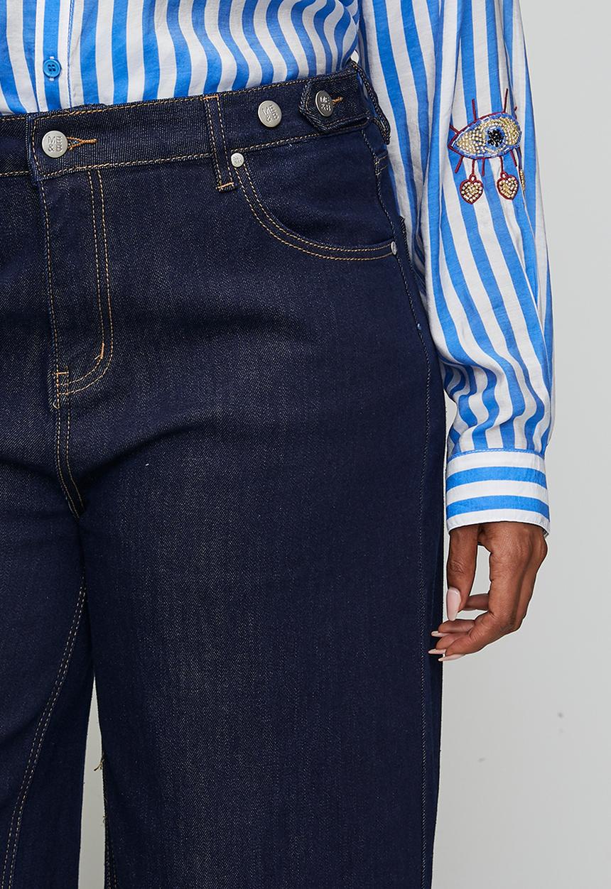 Me&B - Plus Turn Up Stretch Jeans - Dark Wash