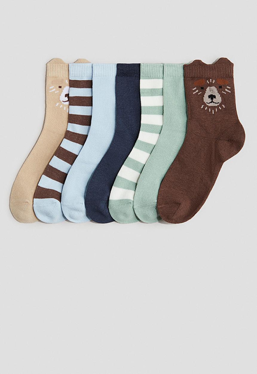 H&M - 7-Pack socks - green/bears