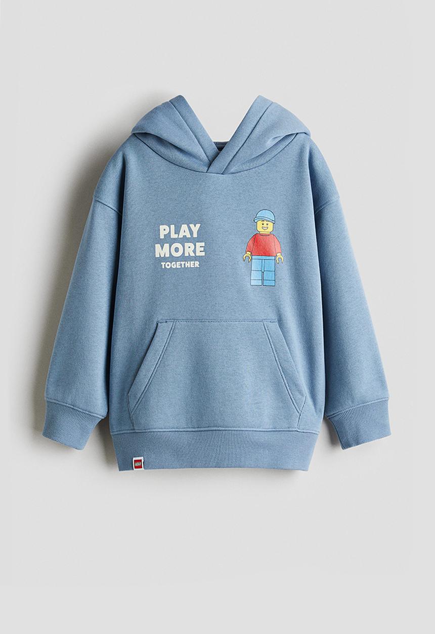 H&M - Printed hoodie - light dusty blue & lego