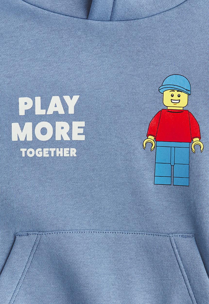 H&M - Printed hoodie - light dusty blue & lego