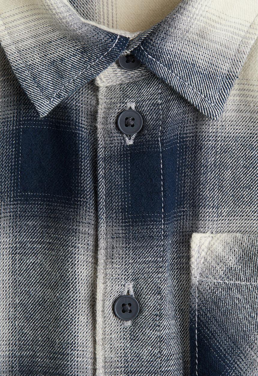 H&M - Cotton flannel shirt - grey checked 