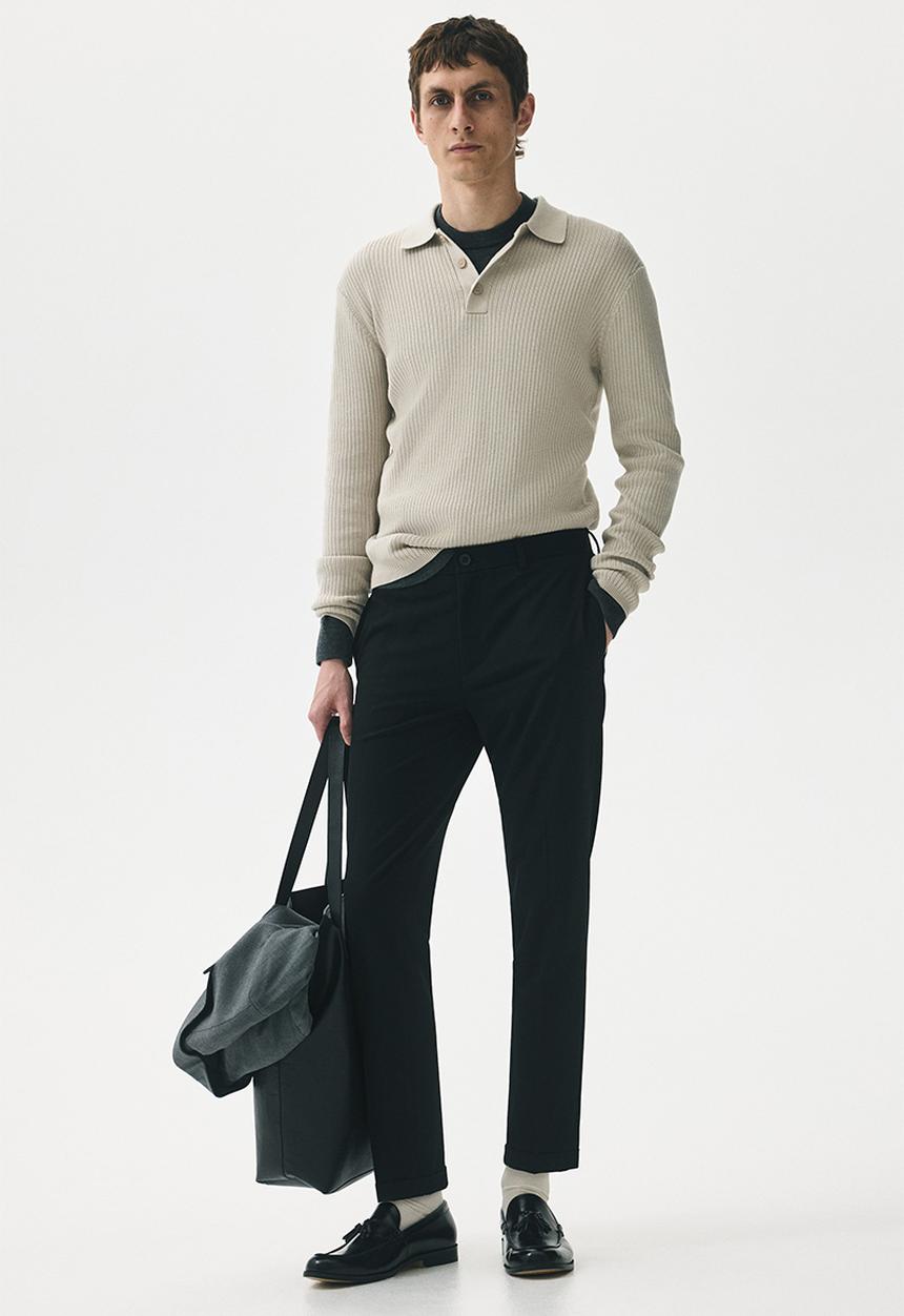 H&M - Slim fit tailored trousers - black