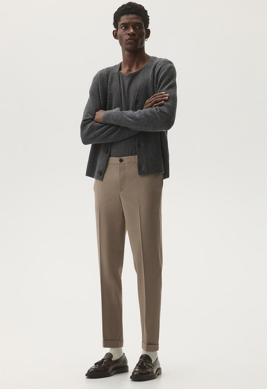 H&M - Slim fit tailored trousers - beige