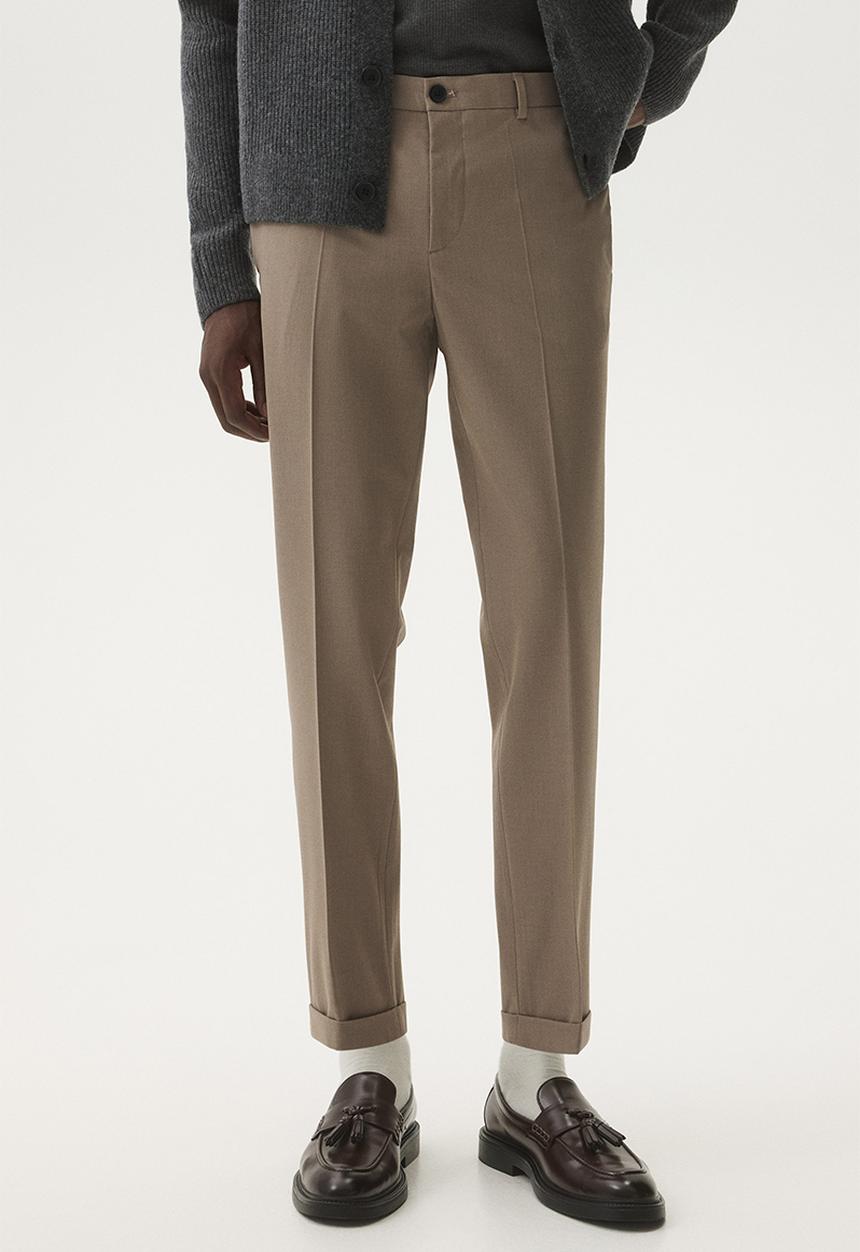 H&M - Slim fit tailored trousers - beige