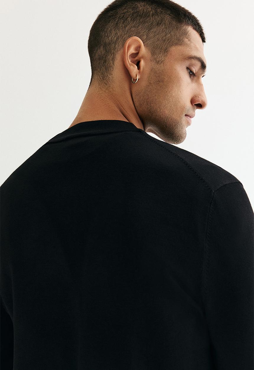 H&M - Regular fit fine-knit cardigan - black