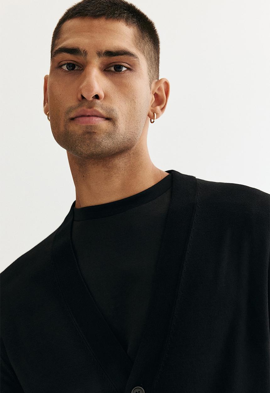 H&M - Regular fit fine-knit cardigan - black