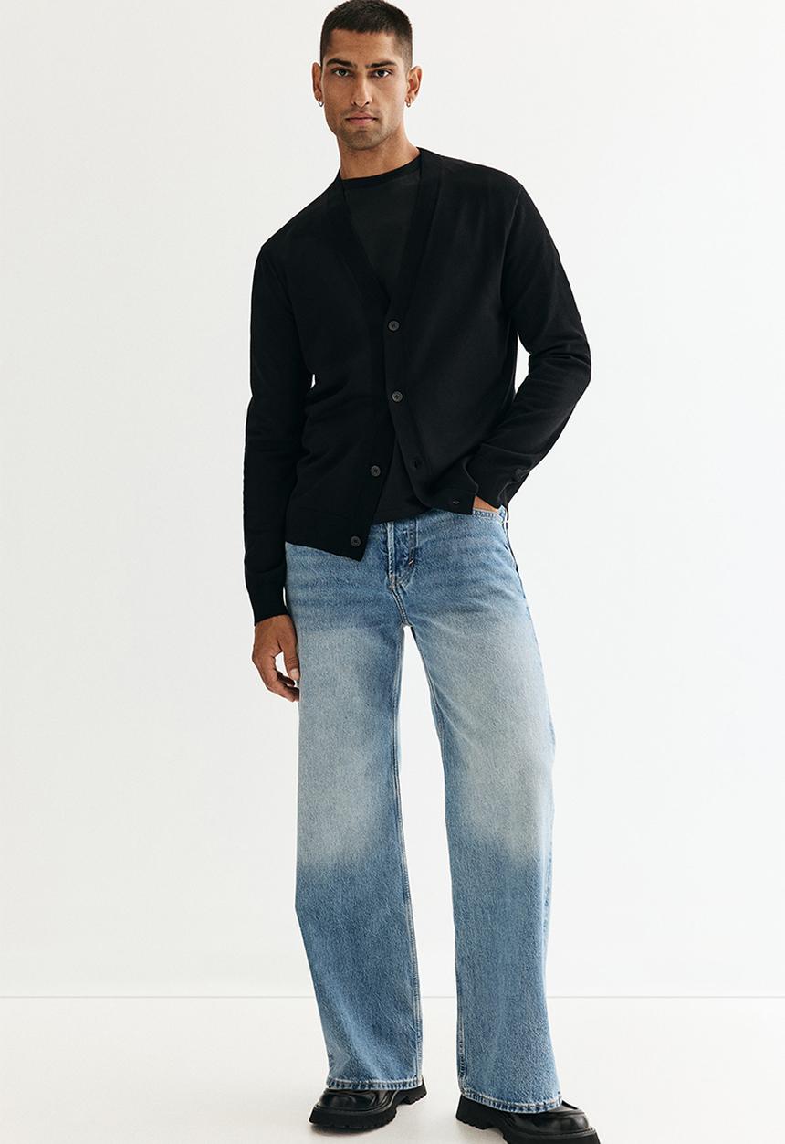 H&M - Regular fit fine-knit cardigan - black