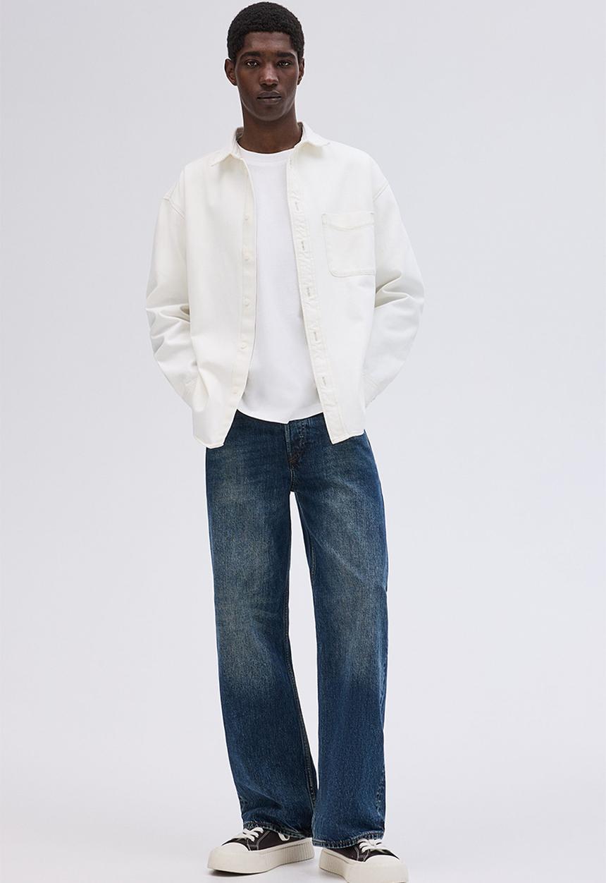 H&M - Loose straight jeans - denim blue