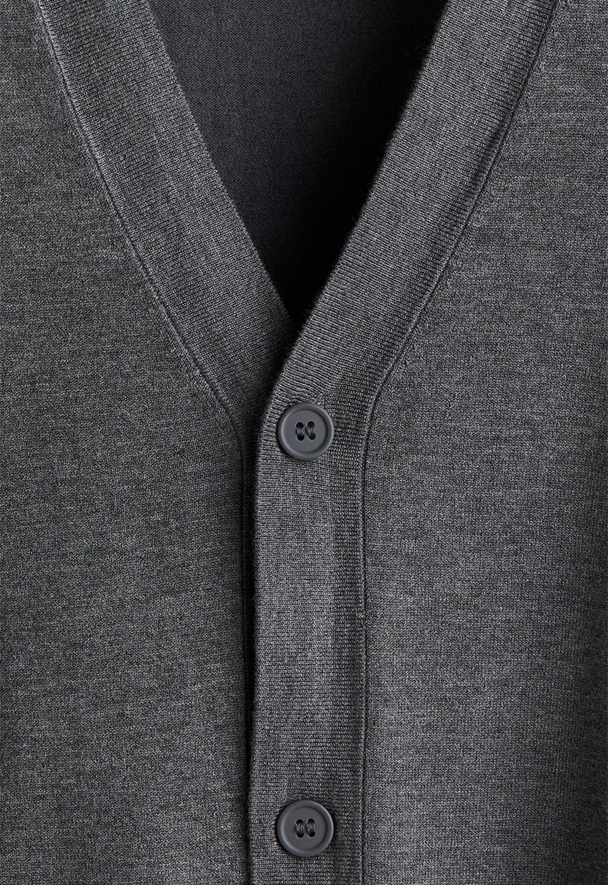 H&M - Regular fit fine-knit cardigan - dark grey