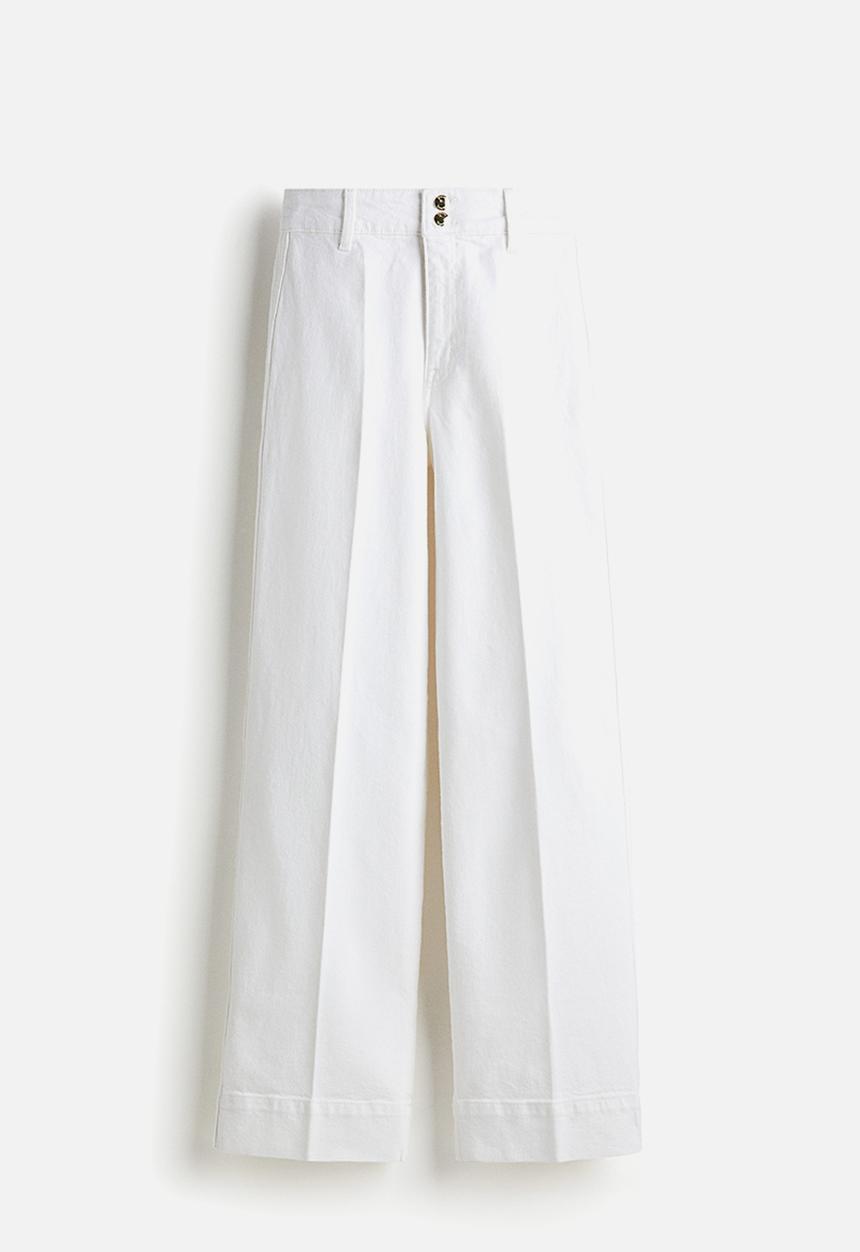 H&M - Wide high jeans - white