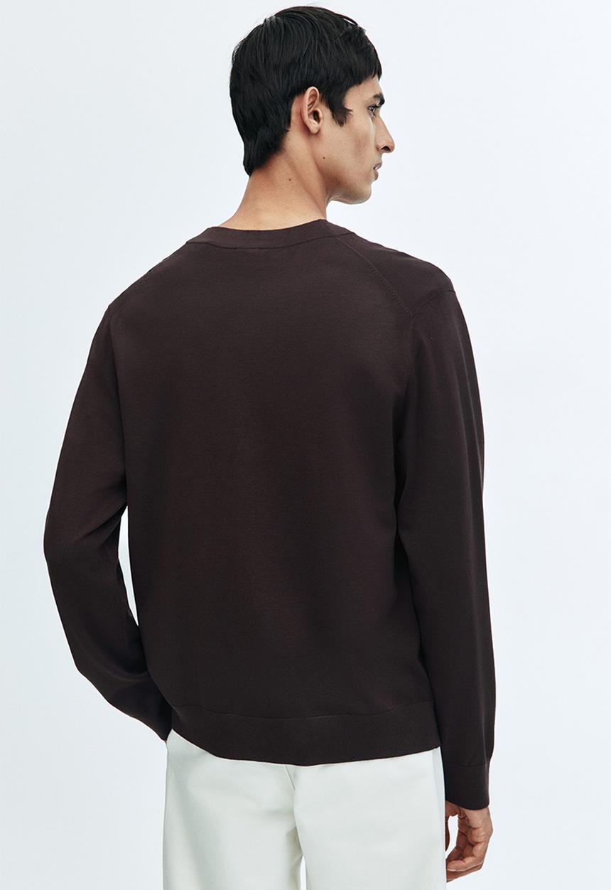 H&M - Regular fit fine-knit cardigan - dark brown