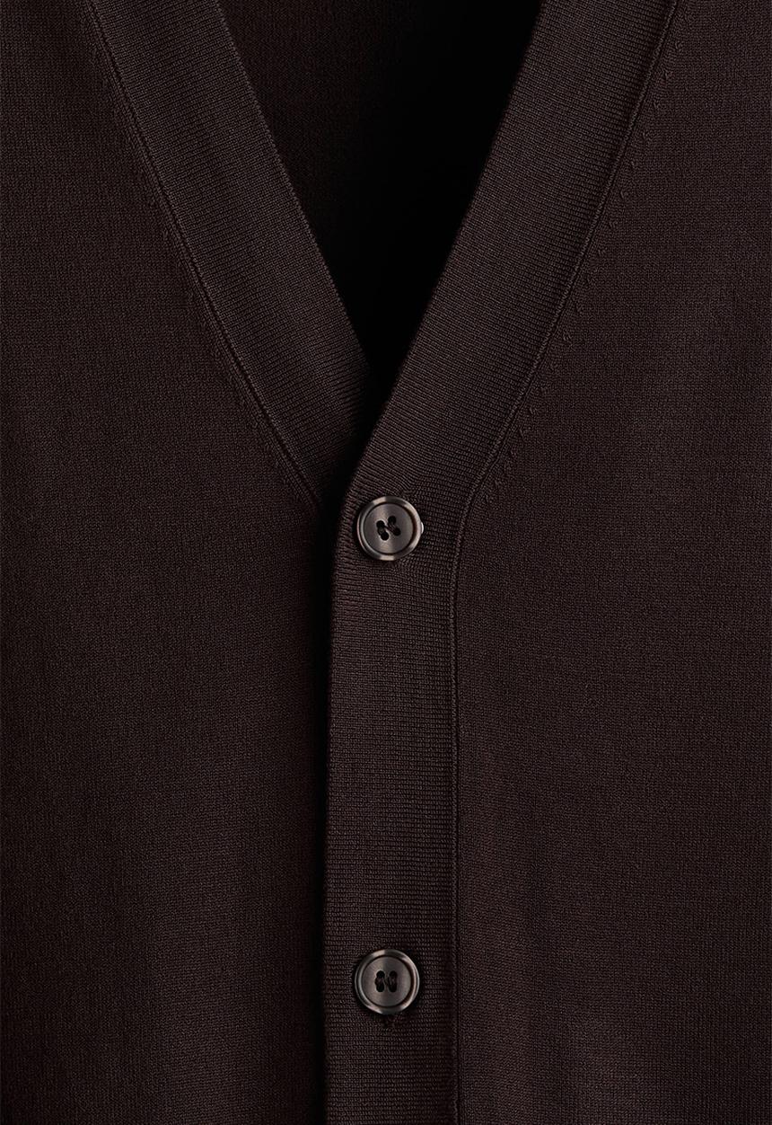 H&M - Regular fit fine-knit cardigan - dark brown