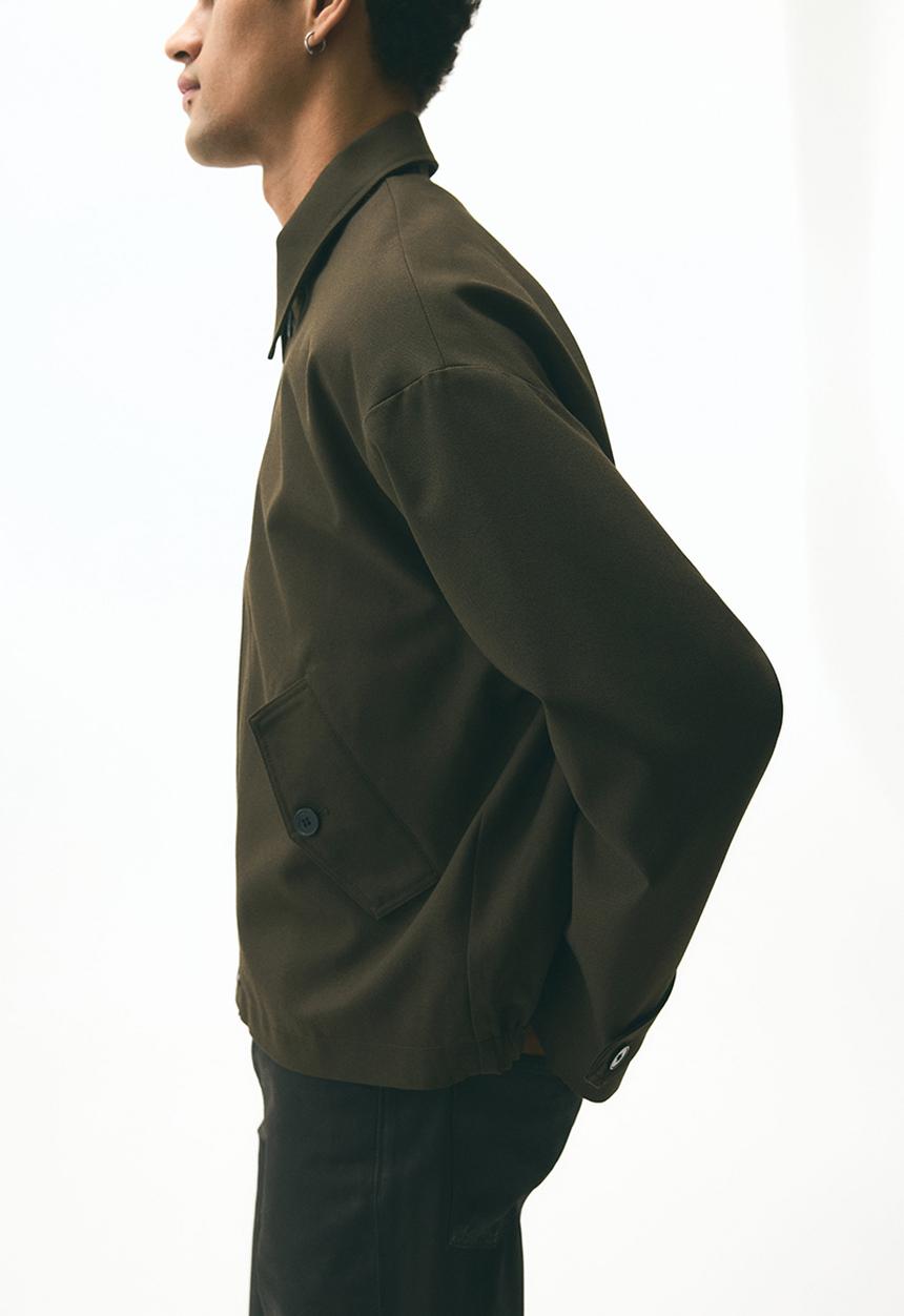 H&M - Twill blouson jacket - dark khaki green