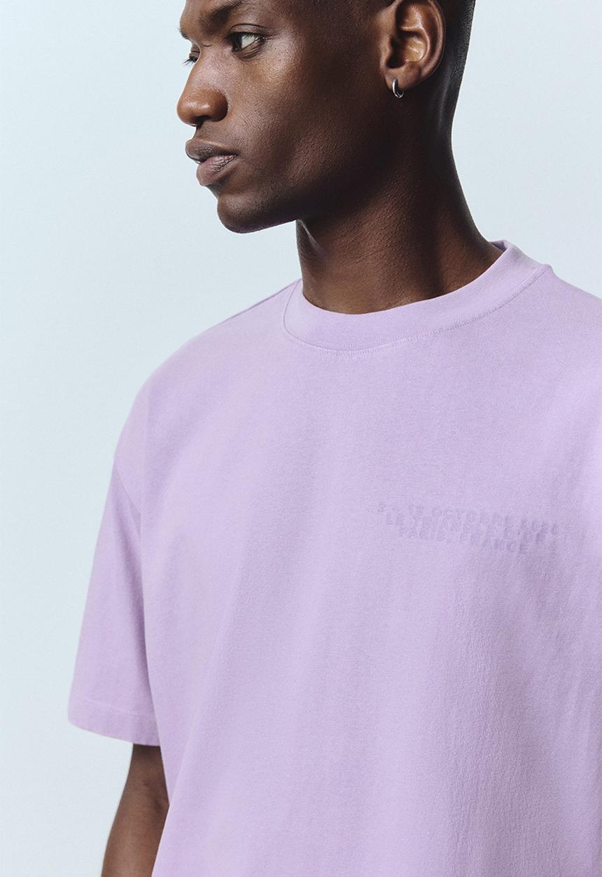Boxy fit washed t-shirt - purple/paris france - 1299193001