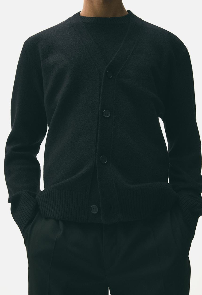 H&M - Regular fit brushed cardigan - black