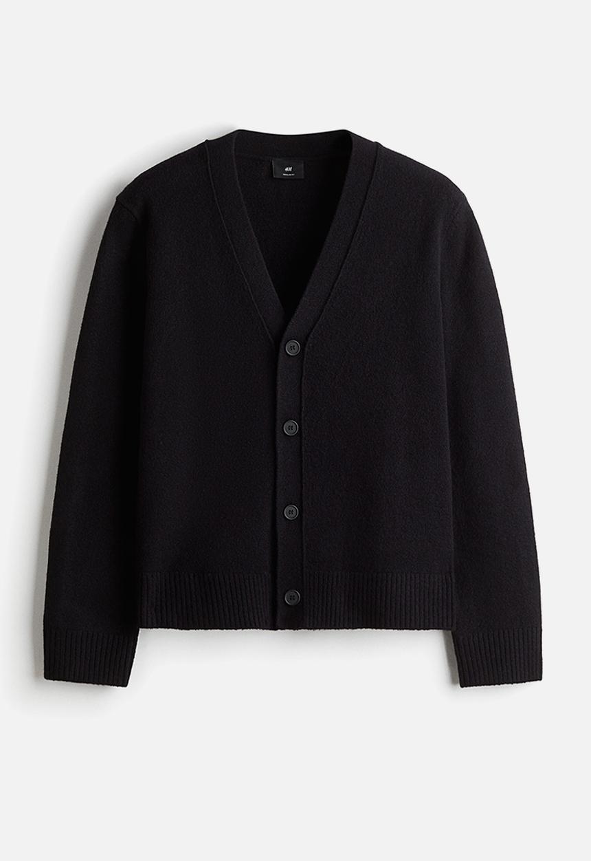 H&M - Regular fit brushed cardigan - black