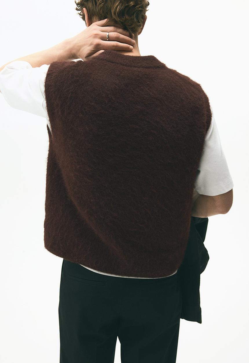 H&M - Loose fit fluffy sweater vest - dark brown