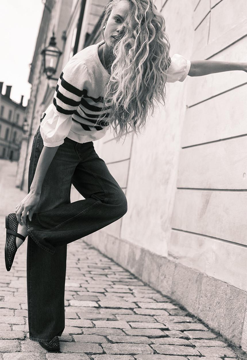 H&M - Wide high jeans - denim blue
