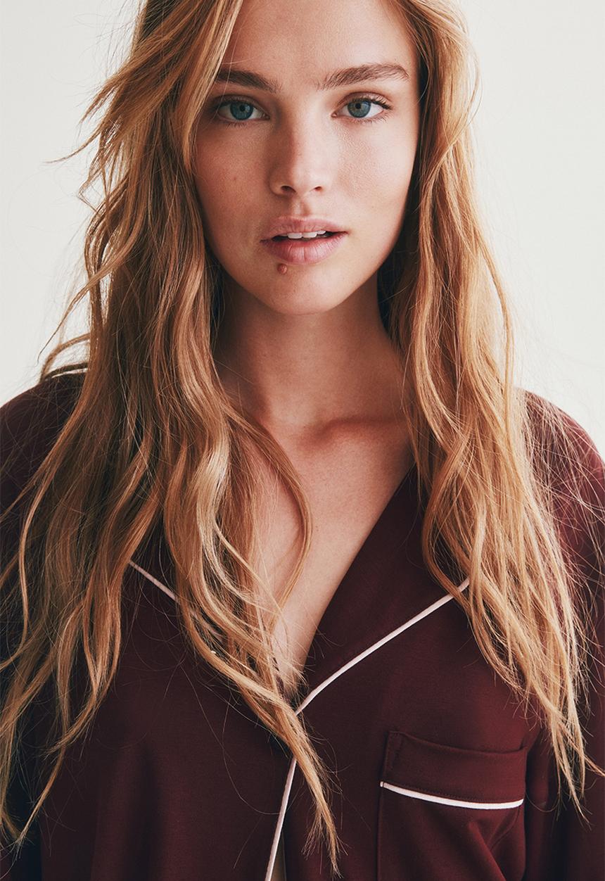 H&M - Viscose-blend pyjamas - burgundy