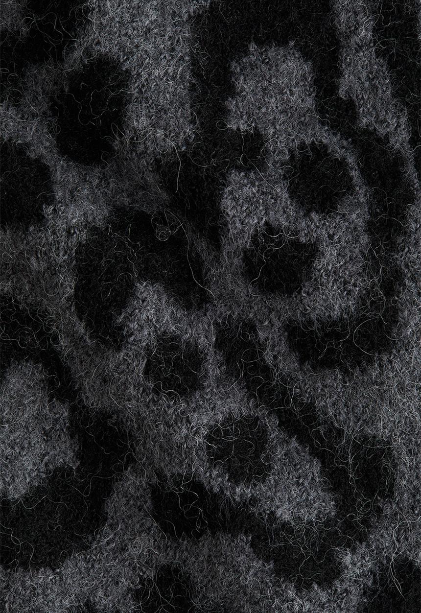 H&M - Jacquard-knit sweater vest - dark grey/leopard print 