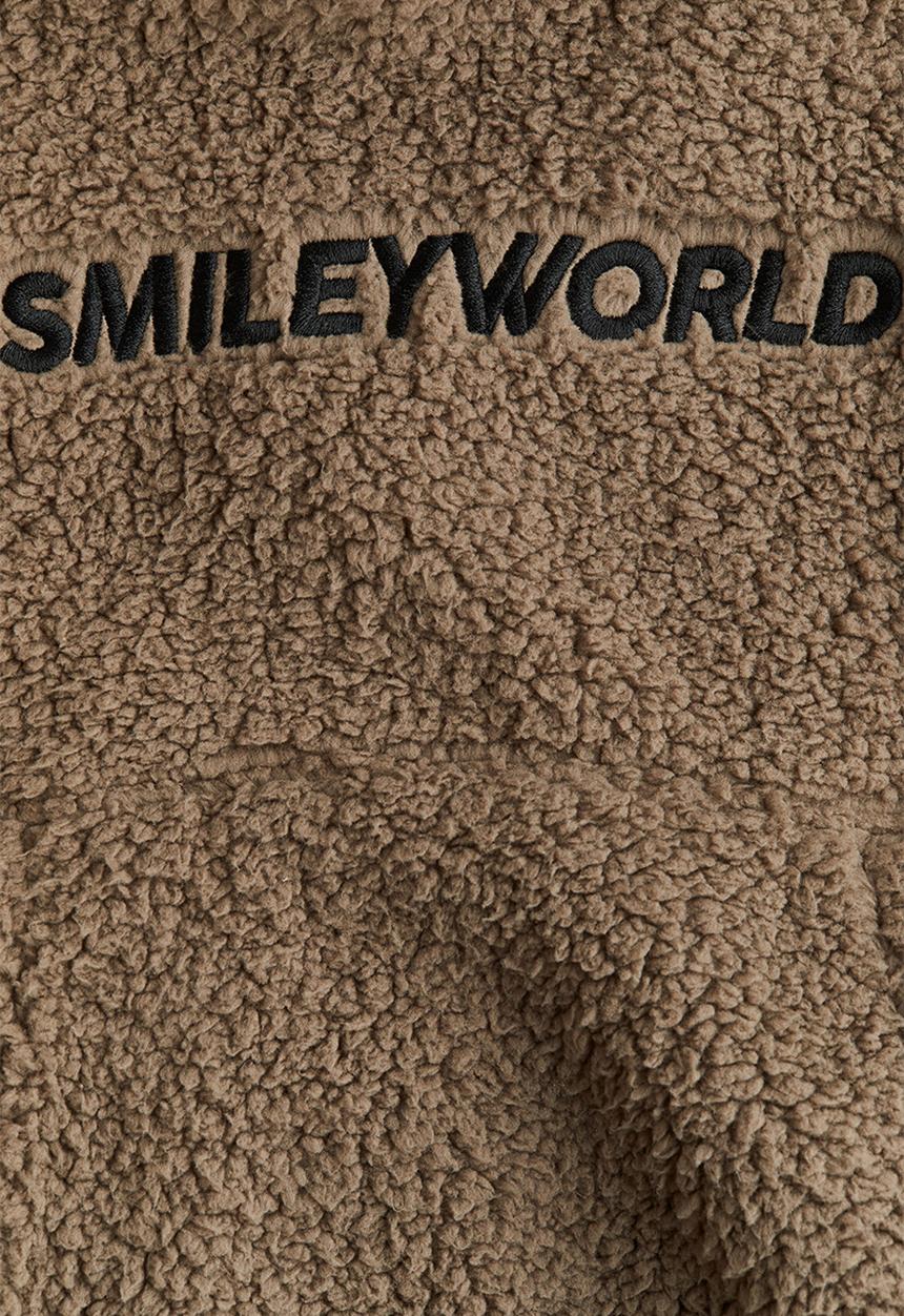 H&M - Motif-detail teddy hoodie - brown,multi